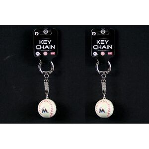 Miami Marlins MLB Baseball Key Chain 2 Pack